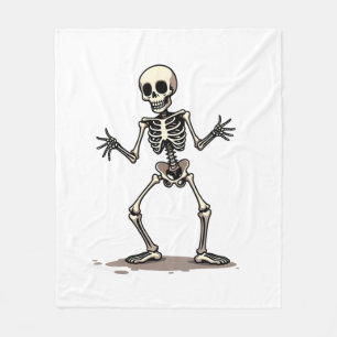 Skeleton Doing the Dab � Funny Halloween Dance Shi Fleece Blanket