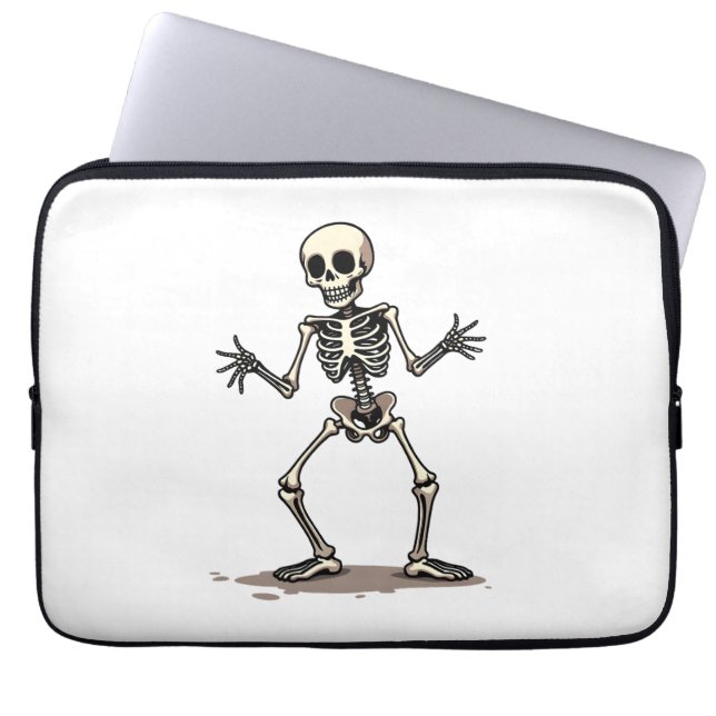 Skeleton Doing the Dab – Funny Halloween Dance Shi Laptop Sleeve (Front)