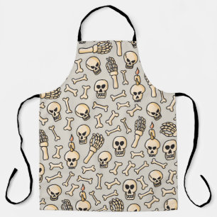 Skeleton Doodles: Vintage Textile Pattern. Apron