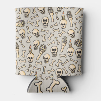 Skeleton Doodles: Vintage Textile Pattern. Can Cooler