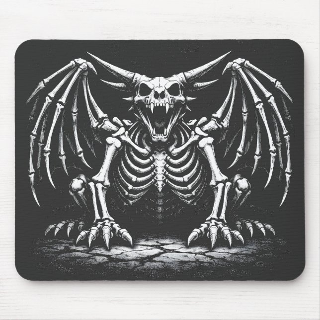 Skeleton Dragon by BurnsInHell Mouse Pad (Front)