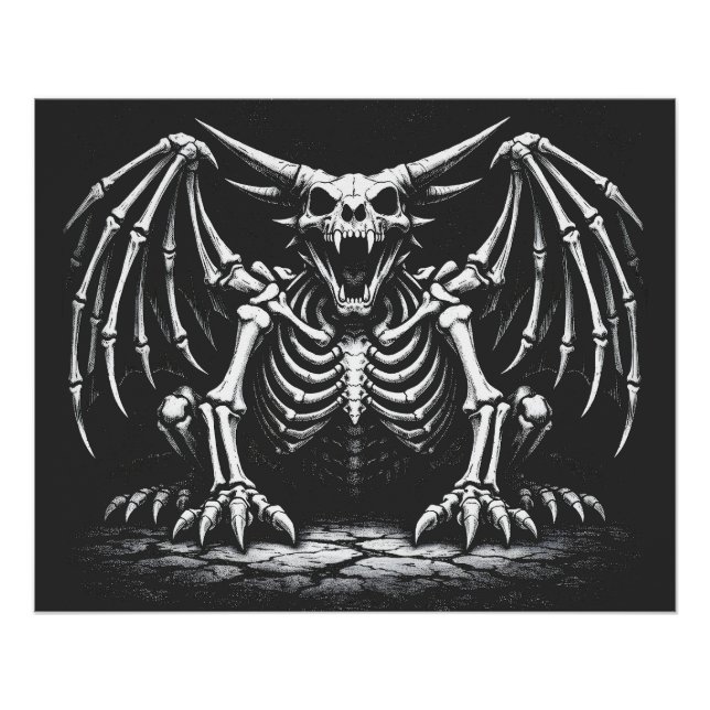 Skeleton Dragon by BurnsInHell Poster (Front)