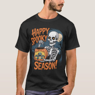 Skeleton & Dragon Halloween Art T-Shirt