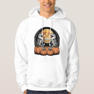 Skeleton Dragons Toasting Halloween Beer Hoodie