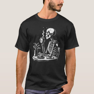 Skeleton drinking black coffee T-Shirt