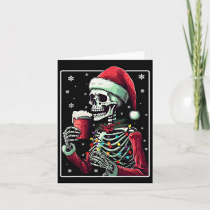 Skeleton Drinking Cocoa - Funny Hot Chocolate Xmas Card