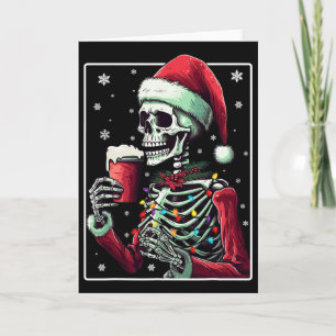 Skeleton Drinking Cocoa - Funny Hot Chocolate Xmas Card