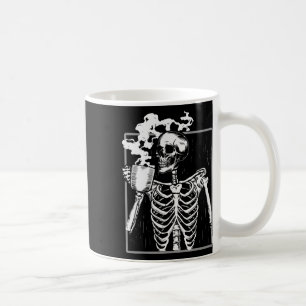 Skeleton Drinking Coffee Fun Skull Men Women Hallo Mug