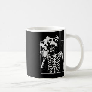 Skeleton Drinking Coffee Funny Skull Men Women Hal Mug