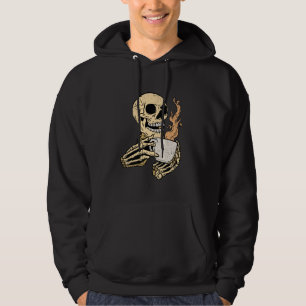 Skeleton Drinking Coffee Halloween Funny Bones Sku Hoodie
