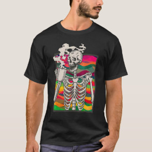Skeleton Drinking Coffee Lgbt Q Transgender Pride T-Shirt
