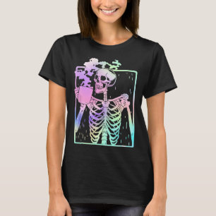 Skeleton Drinking Coffee Women men Halloween costu T-Shirt