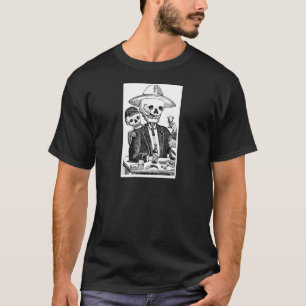 Skeleton Drinking Tequila and Smoking T-Shirt