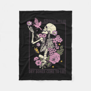 Skeleton Dry Bones Come To Life Christian Hallowee Fleece Blanket