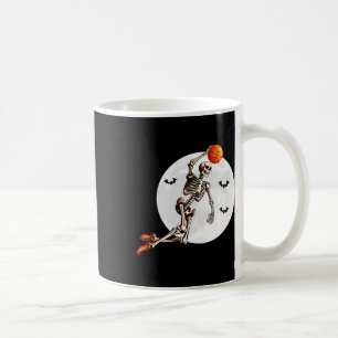 Skeleton Dunk Basketball Player Halloween Moon Coffee Mug