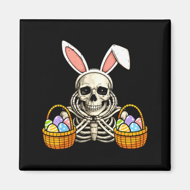 Skeleton Easter Skeleton Bunny Graphic for Men Magnet (Front)
