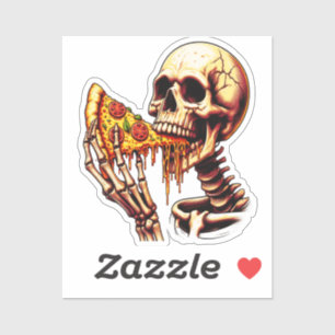 Skeleton Eating Pizza
