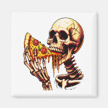 Skeleton Eating Pizza