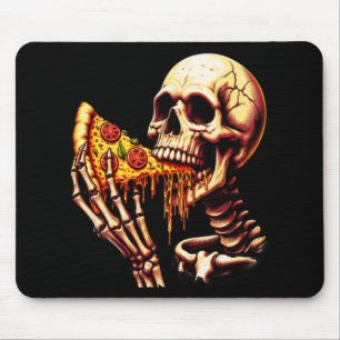 Skeleton Eating Pizza  Mouse Pad