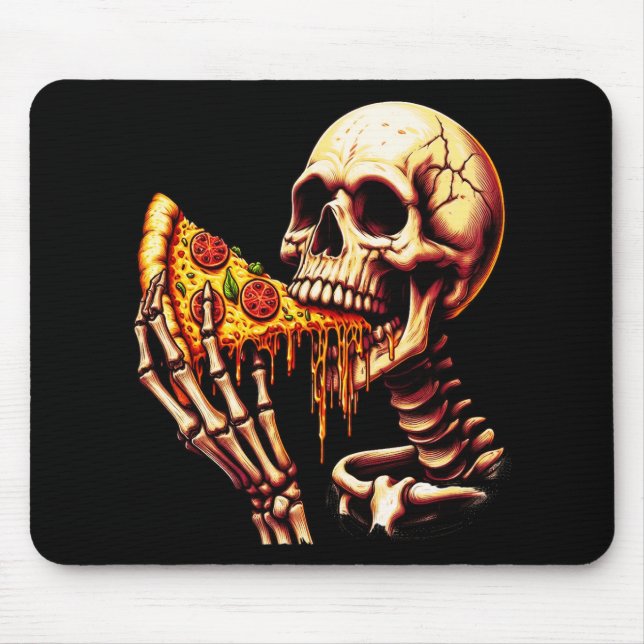 Skeleton Eating Pizza  Mouse Pad (Front)