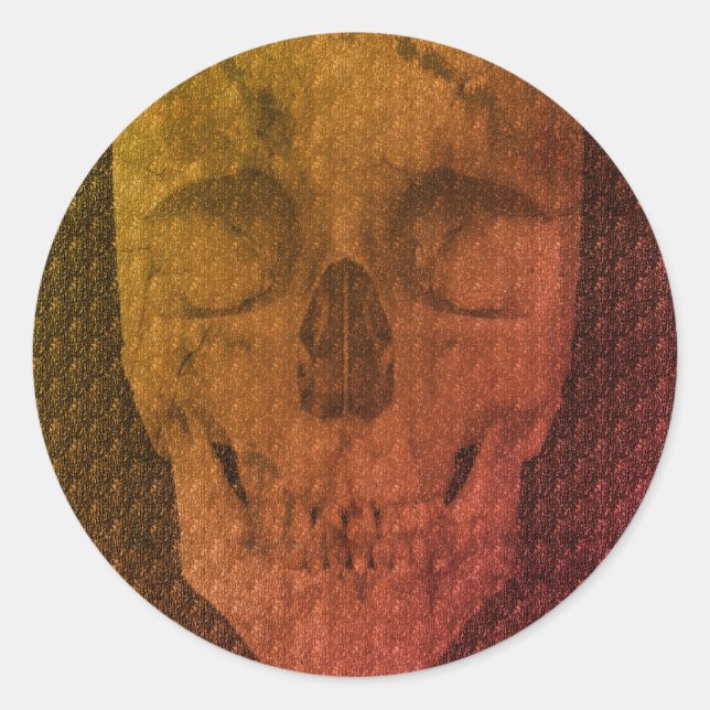 Skeleton Face Halloween  Classic Round Sticker (Front)