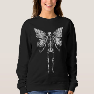 Skeleton Fairy Grunge Fairycore Aesthetic Butterfl Sweatshirt