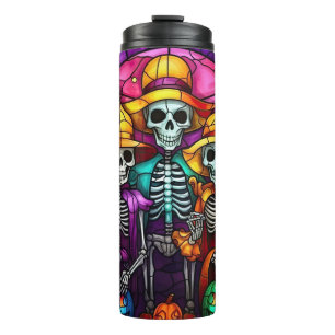 Skeleton Family of 5  Thermal Tumbler