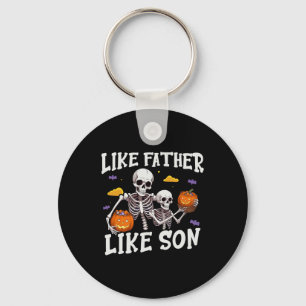 Skeleton Father Son Matching Halloween Costume Key Ring