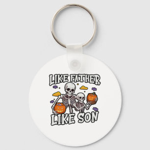Skeleton Father Son Matching Halloween Costume Key Ring