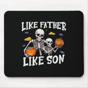 Skeleton Father Son Matching Halloween Costume Mouse Pad