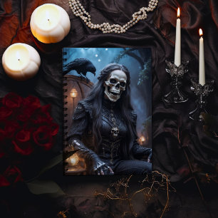 Skeleton Female with Raven Notebook