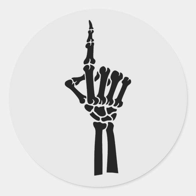 Skeleton Finger Pointing Halloween Sticker (Front)