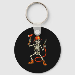 Skeleton Fireman Halloween Firefighter Boys Kids M Key Ring