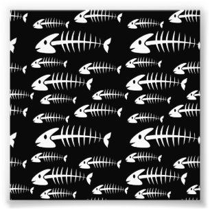 Skeleton Fish Bones Fishing Humour Fisherman Hungr Photo Print