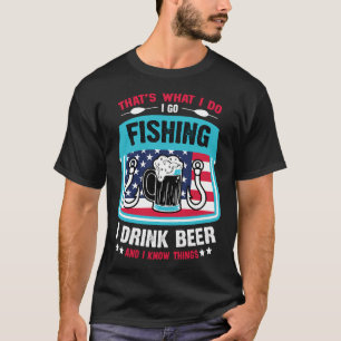 Skeleton Fishing Halloween Bass Fisherman US flag T-Shirt