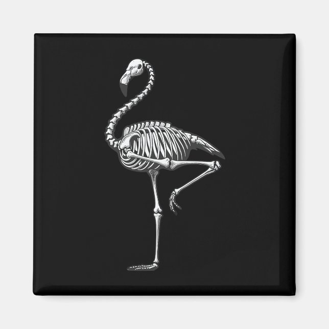 Skeleton Flamingo Halloween  Magnet (Front)