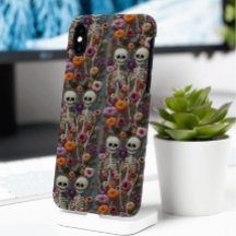 Skeleton Floral Embroidery Style iPhone/iPad Case