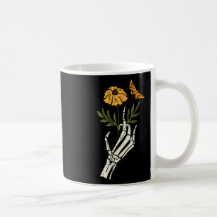 Skeleton Floral Hands Clic Retro Halloween Women's Coffee Mug