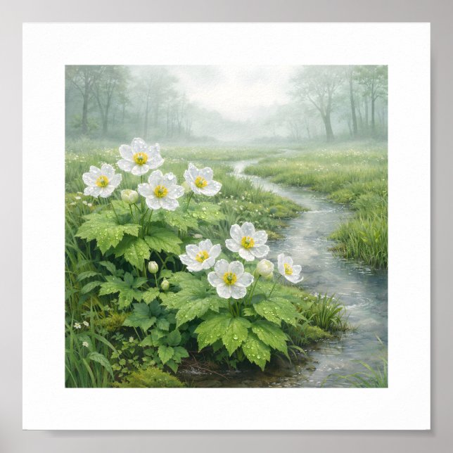 Skeleton Flower (Diphylleia grayi) – Art Print (Front)