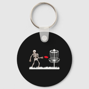 Skeleton Flying Disc Golf Frisbee Golfer Ghost Hal Key Ring