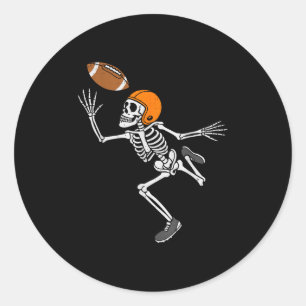 Skeleton Football Halloween Costume Mens Boys Teen Classic Round Sticker