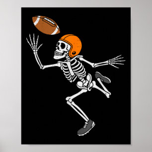 Skeleton Football Halloween Costume Mens Boys Teen Poster