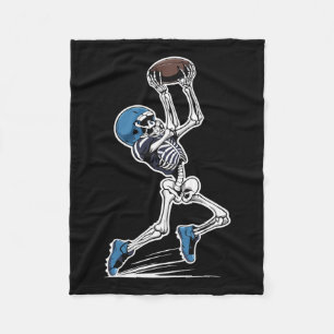 Skeleton Football Halloween Men Boys Women Footbal Fleece Blanket
