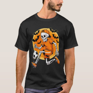 Skeleton Footbyll Men Boys Kids Halloween Soccer C T-Shirt
