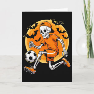 Skeleton Footll Men Boys Kids Halloween Soccer Cos Card