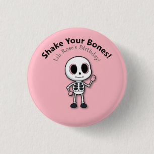 Skeleton Fun   Halloween Birthday Party 3 Cm Round Badge