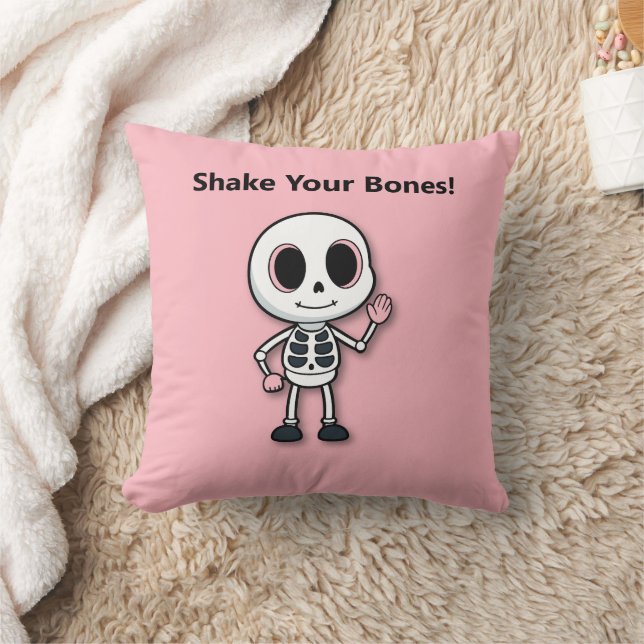 Skeleton Fun | Halloween Birthday Party Cushion (Blanket)