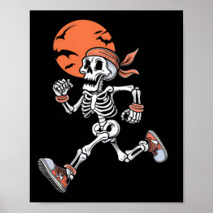 Skeleton Funny Halloween Costume Men Women Kids  Poster