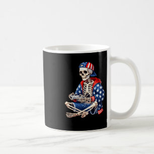 Skeleton Gamer 4th Of July Video Game Gaming Boys  Coffee Mug
