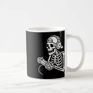 Skeleton Gamer Funny Video Gaming Controller Headp Coffee Mug
